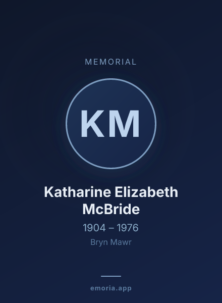 Memorial portrait of Katharine Elizabeth McBride