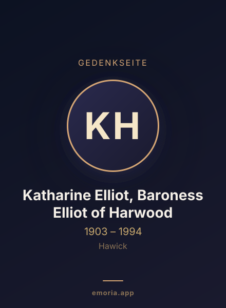 Gedenkportrait von Katharine Elliot, Baroness Elliot of Harwood