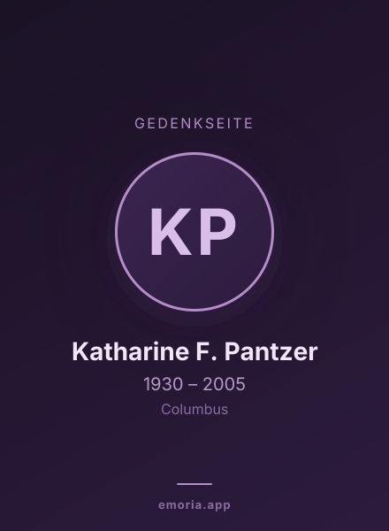 Gedenkportrait von Katharine F. Pantzer