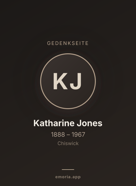Gedenkportrait von Katharine Jones