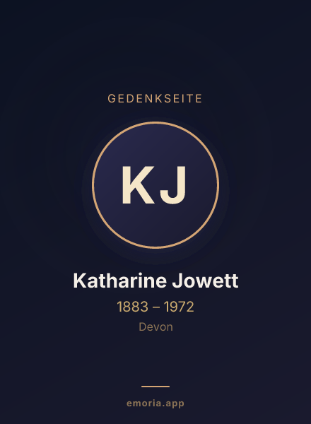 Gedenkportrait von Katharine Jowett