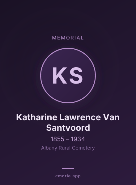 Memorial portrait of Katharine Lawrence Van Santvoord
