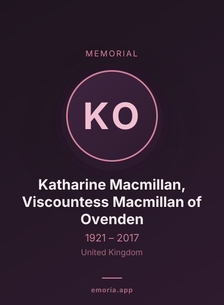 Memorial portrait of Katharine Macmillan, Viscountess Macmillan of Ovenden