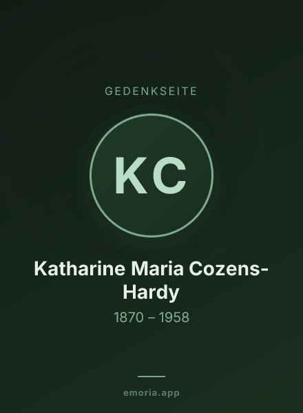 Gedenkportrait von Katharine Maria Cozens-Hardy