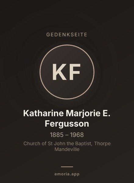 Gedenkportrait von Katharine Marjorie E. Fergusson