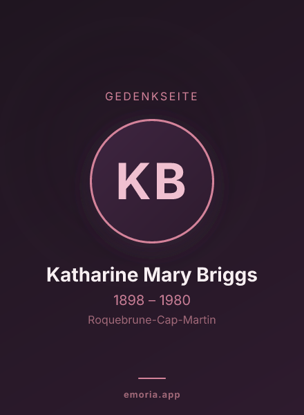 Gedenkportrait von Katharine Mary Briggs