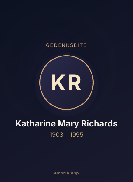 Gedenkportrait von Katharine Mary Richards