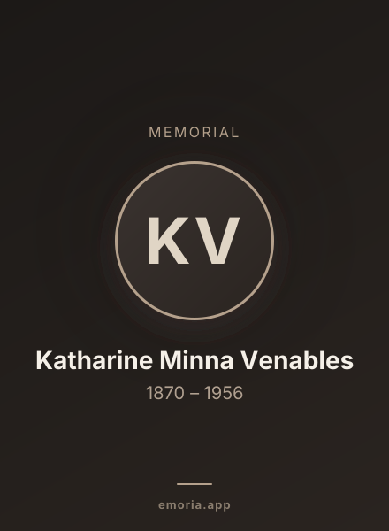 Memorial portrait of Katharine Minna Venables