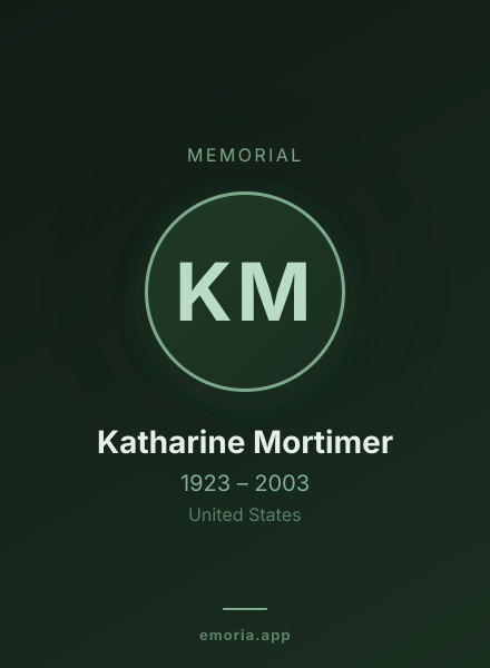 Memorial portrait of Katharine Mortimer
