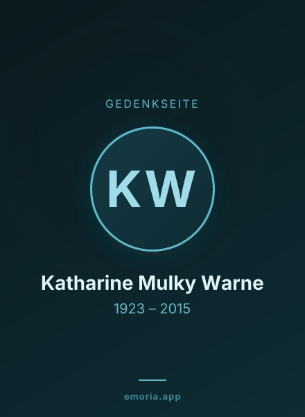 Gedenkportrait von Katharine Mulky Warne