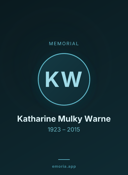 Memorial portrait of Katharine Mulky Warne