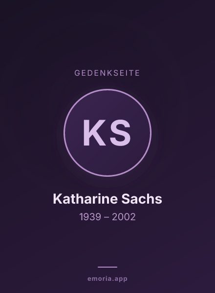 Gedenkportrait von Katharine Sachs