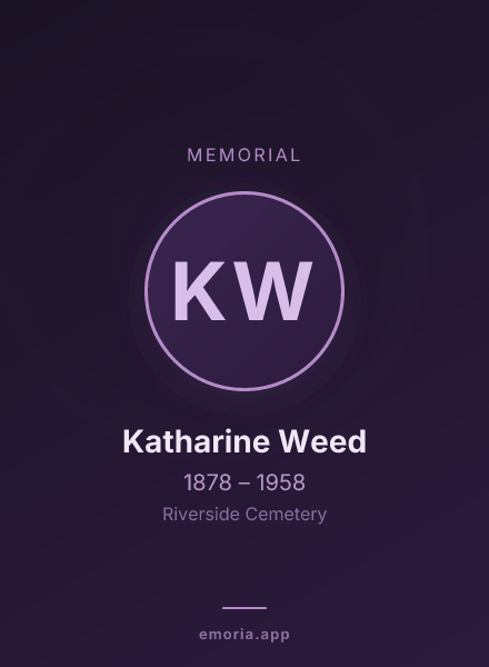 Memorial portrait of Katharine Weed