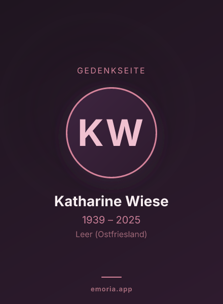 Gedenkportrait von Katharine Wiese