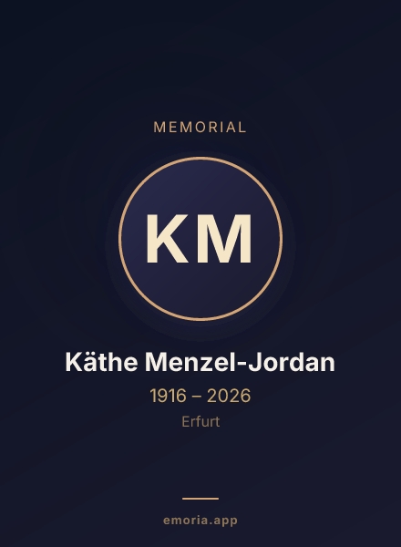Memorial portrait of Käthe Menzel-Jordan