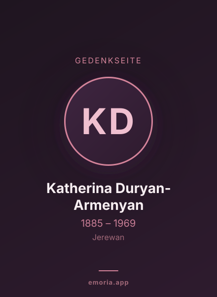 Gedenkportrait von Katherina Duryan-Armenyan