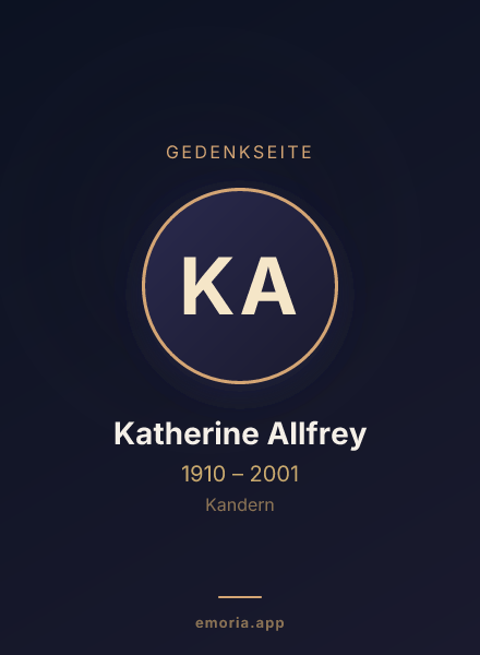 Gedenkportrait von Katherine Allfrey