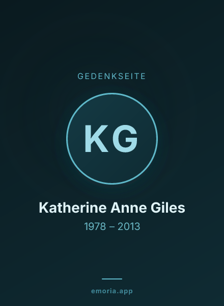 Gedenkportrait von Katherine Anne Giles