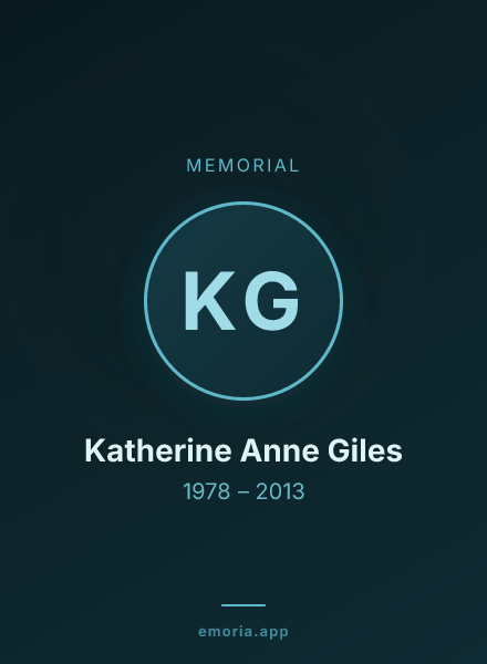 Memorial portrait of Katherine Anne Giles