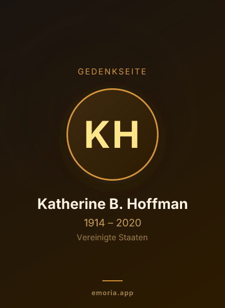 Gedenkportrait von Katherine B. Hoffman