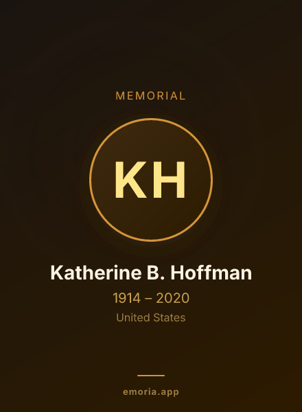 Memorial portrait of Katherine B. Hoffman
