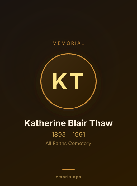 Memorial portrait of Katherine Blair Thaw
