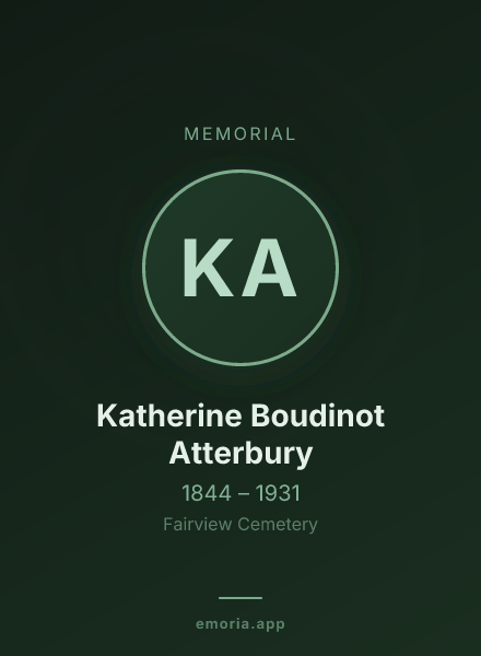Memorial portrait of Katherine Boudinot Atterbury