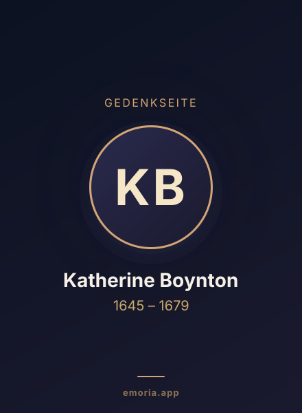 Gedenkportrait von Katherine Boynton