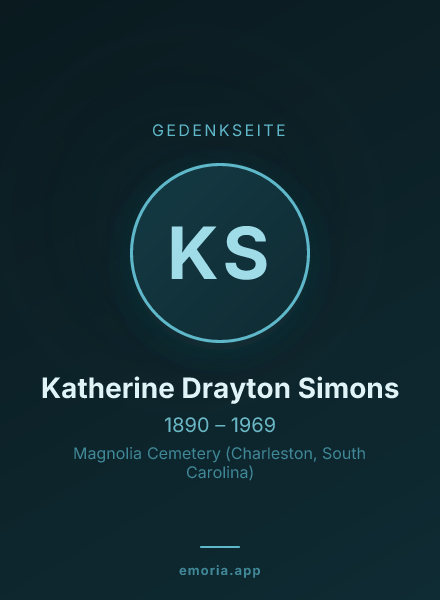 Gedenkportrait von Katherine Drayton Simons