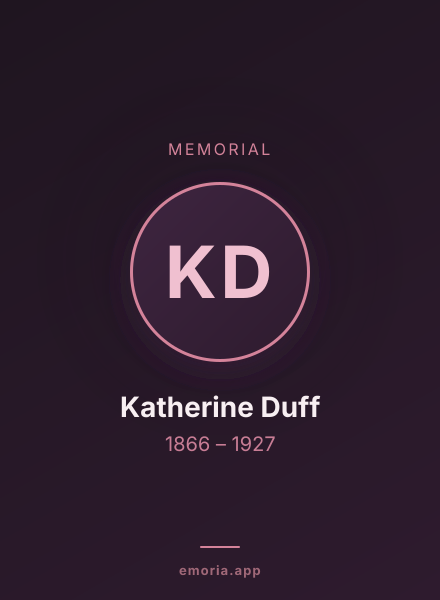 Memorial portrait of Katherine Duff