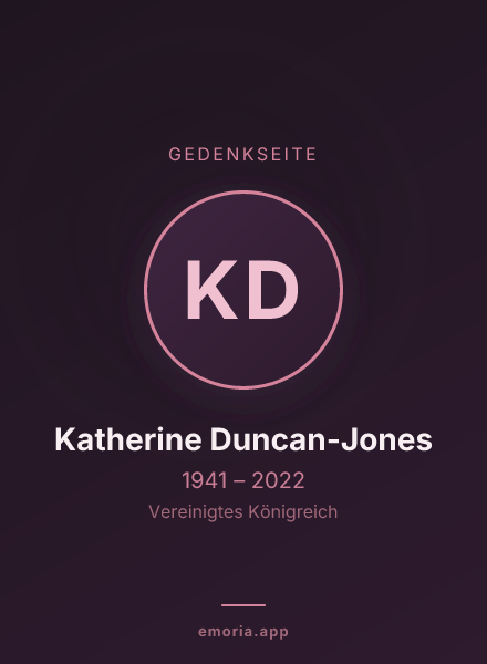 Gedenkportrait von Katherine Duncan-Jones
