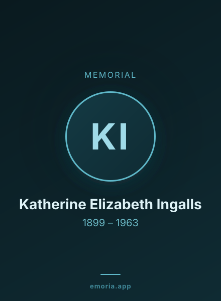 Memorial portrait of Katherine Elizabeth Ingalls