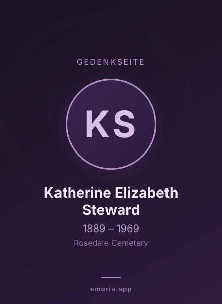 Gedenkportrait von Katherine Elizabeth Steward