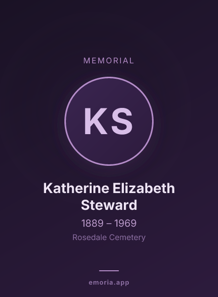 Memorial portrait of Katherine Elizabeth Steward