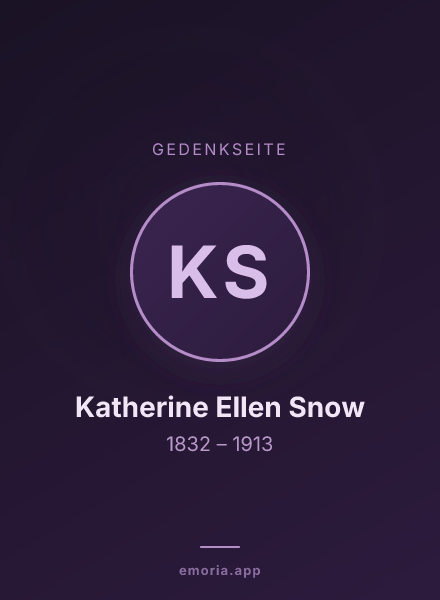 Gedenkportrait von Katherine Ellen Snow