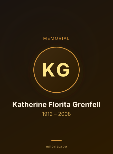 Memorial portrait of Katherine Florita Grenfell