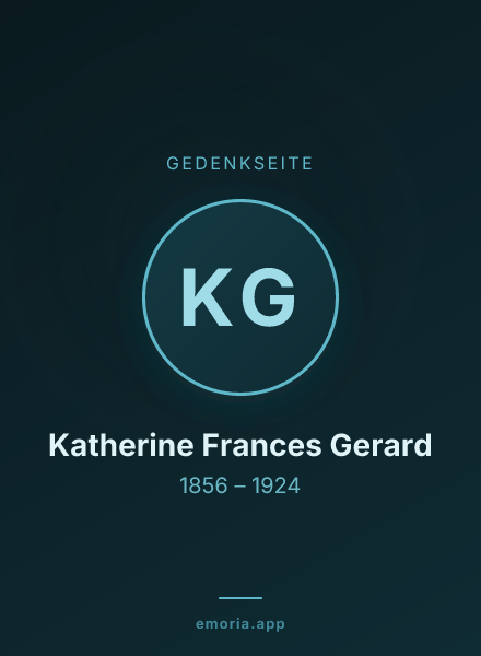 Gedenkportrait von Katherine Frances Gerard