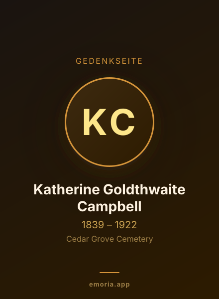 Gedenkportrait von Katherine Goldthwaite Campbell