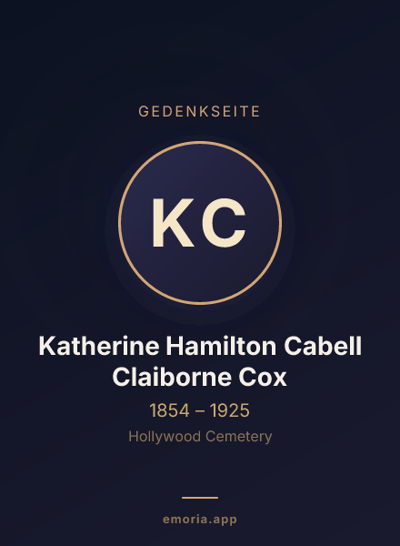 Gedenkportrait von Katherine Hamilton Cabell Claiborne Cox