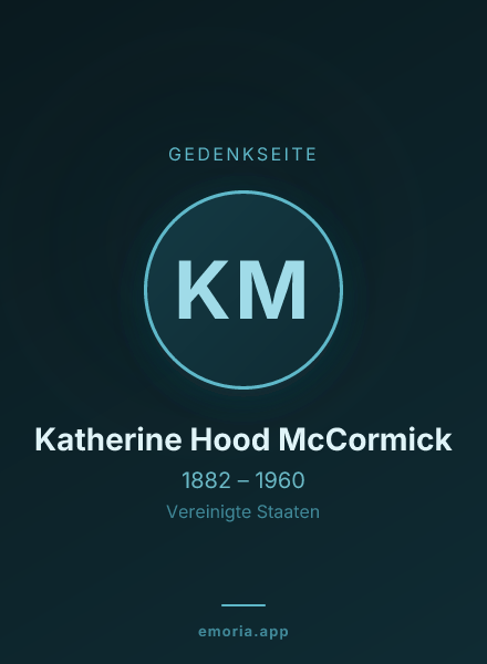 Gedenkportrait von Katherine Hood McCormick