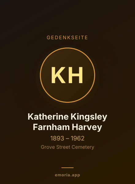 Gedenkportrait von Katherine Kingsley Farnham Harvey