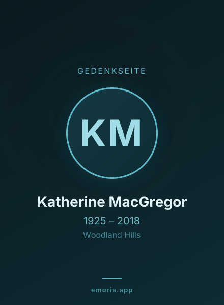 Gedenkportrait von Katherine MacGregor