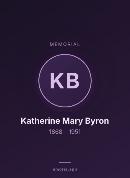 Memorial portrait of Katherine Mary Byron