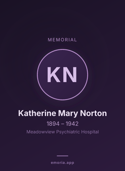 Memorial portrait of Katherine Mary Norton