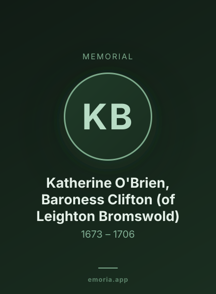 Memorial portrait of Katherine O'Brien, Baroness Clifton (of Leighton Bromswold)