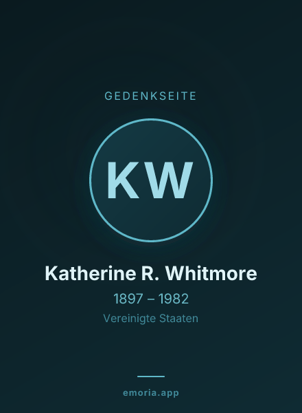 Gedenkportrait von Katherine R. Whitmore