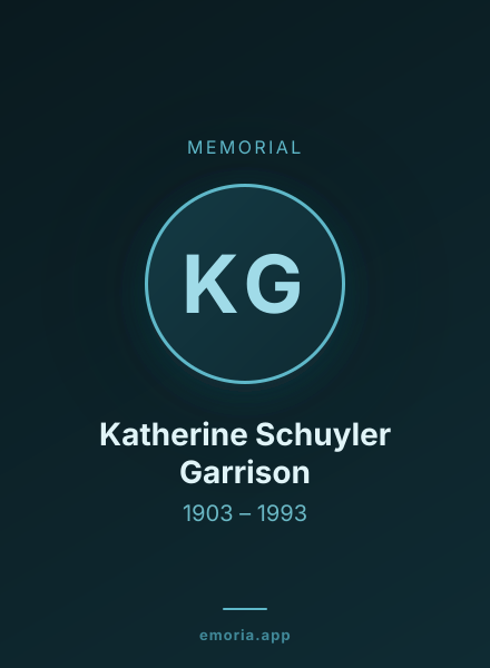 Memorial portrait of Katherine Schuyler Garrison