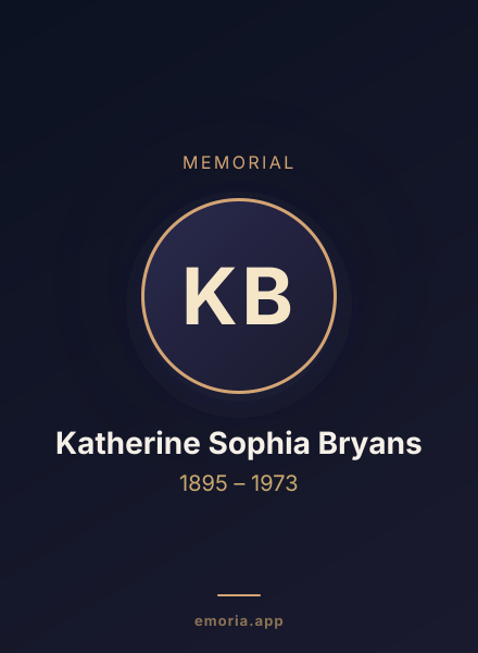 Memorial portrait of Katherine Sophia Bryans