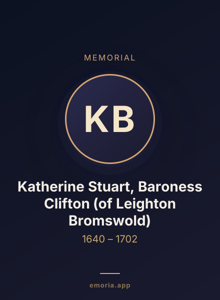 Memorial portrait of Katherine Stuart, Baroness Clifton (of Leighton Bromswold)