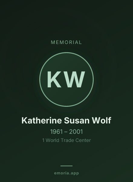 Memorial portrait of Katherine Susan Wolf